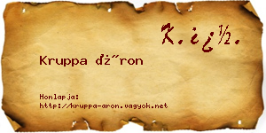 Kruppa Áron névjegykártya
